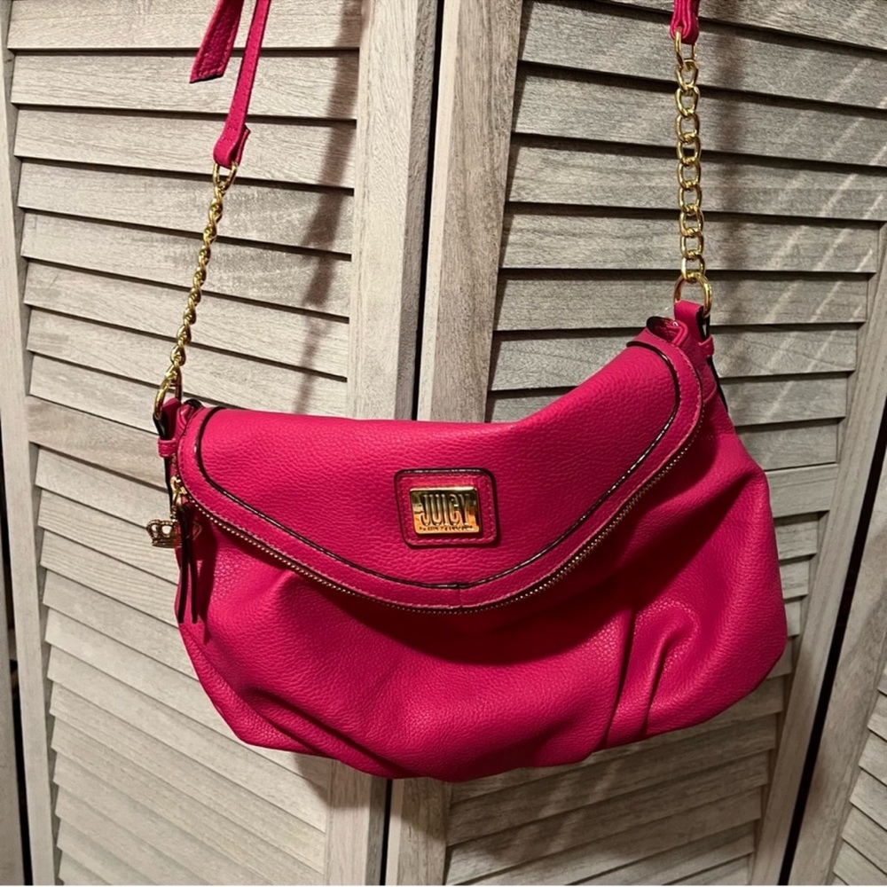 NWT Juicy Couture Crossbody Handbag Preppy‎ Pink Purse Gold Hardware